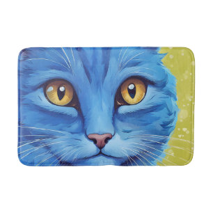 Big Blue Cat. Bath Mat
