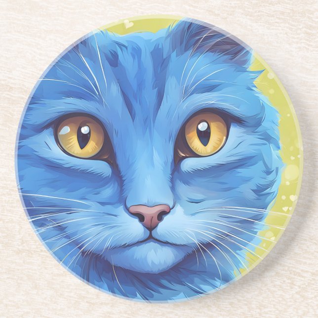 Big Blue Cat. Coaster (Front)