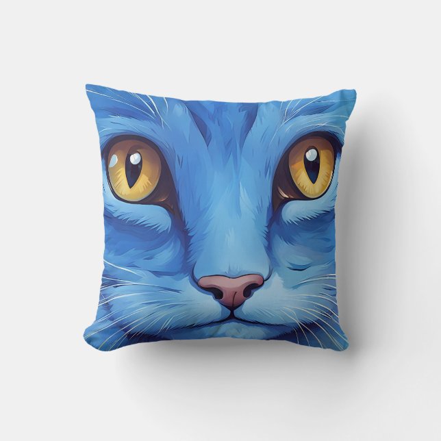Big Blue Cat Cushion (Front)