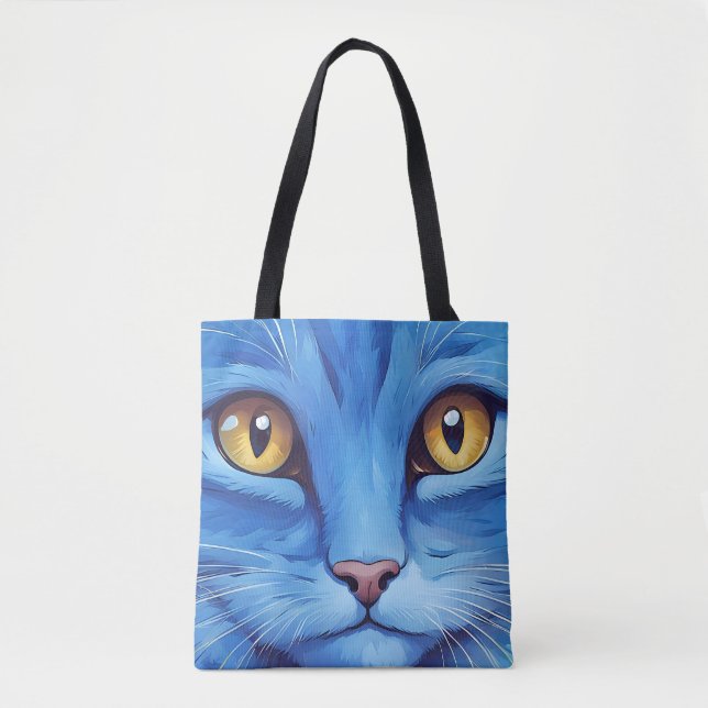 Big Blue Cat Tote Bag (Front)