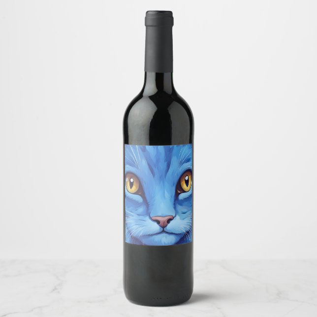 Big Blue Cat Wine Label (Front)