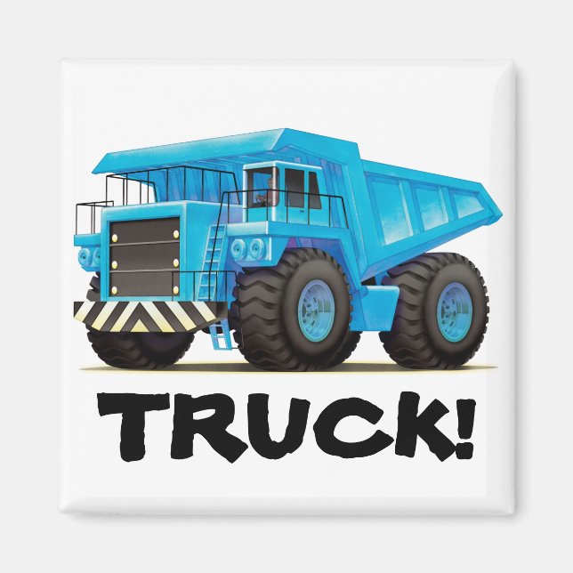 Big Blue Dump Truck Magnet (Front)