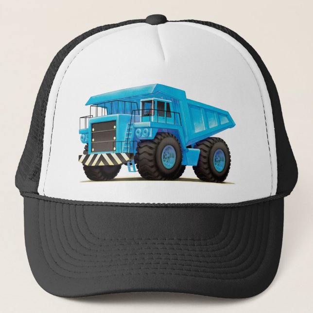 Big Blue Dump Truck Trucker Hat (Front)
