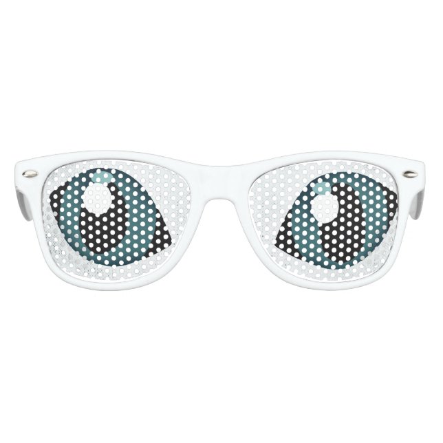 BIG BLUE EYES CAT.  EXTRATERRESTRIAL ALIEN CAT KIDS SUNGLASSES (Front)