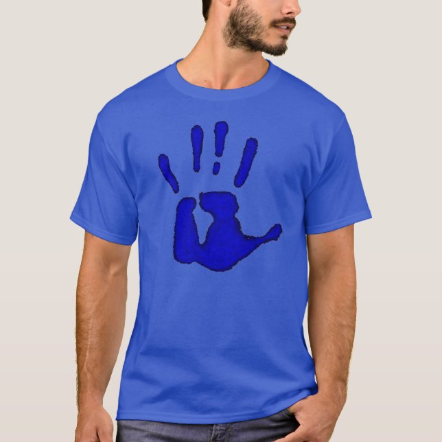 Big Blue Hand Print T-Shirt (Front)