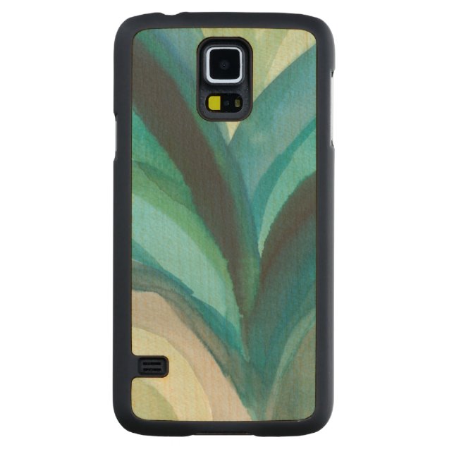 Big Blue Leaf I Carved Maple Galaxy S5 Case (Back)