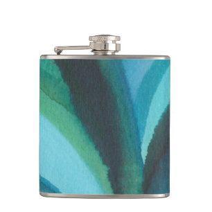 Big Blue Leaf I Hip Flask