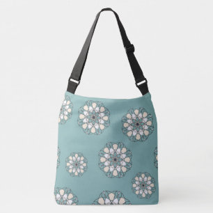 "BIG BLUE MANDALA FLOWER" CROSSBODY BAG