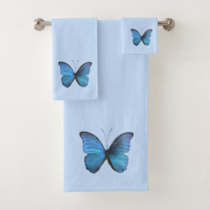 Big Blue Morpho Butterfly Bath Towel Set