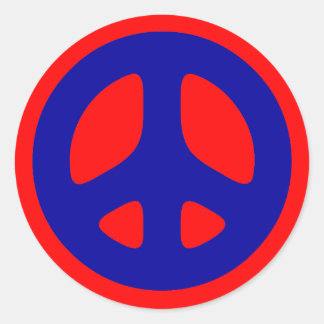 Big Blue Peace Sign Round Sticker