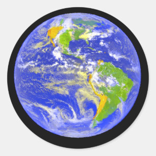 Big Blue Planet Earth Classic Round Sticker