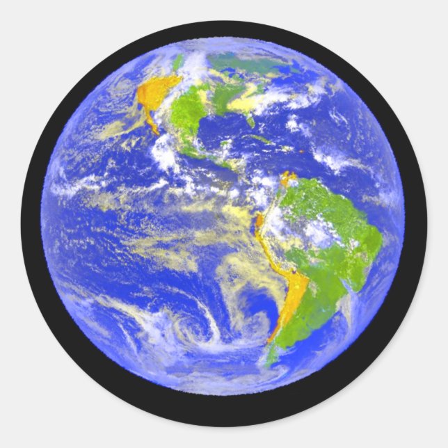 Big Blue Planet Earth Classic Round Sticker (Front)