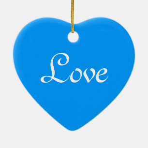 Big blue polka dots Christmas holiday love Ceramic Tree Decoration