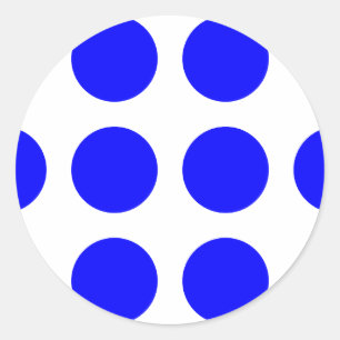 Big Blue Polka Dots Classic Round Sticker