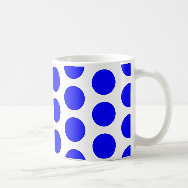 Big Blue Polka Dots Coffee Mug (Right)