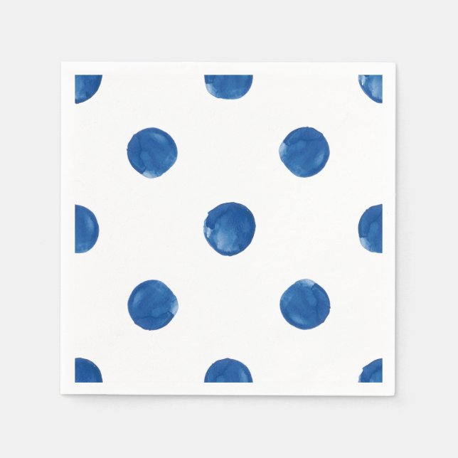 Big blue polka dots Shibori pattern Napkin (Front)