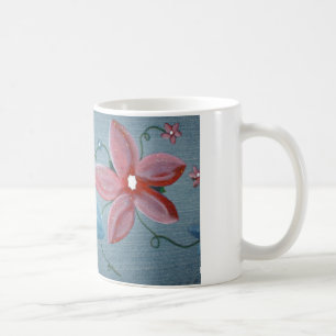 Big Blue Red Flowers Coffee Mug