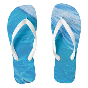 Big blue water wave flip flops