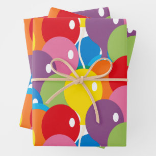 Big Bold Balloons Basic Colours Wrapping Paper Sheet