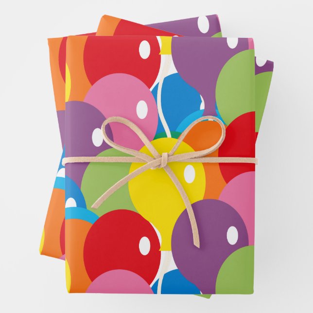 Big Bold Balloons Basic Colours  Wrapping Paper Sheet (In situ)