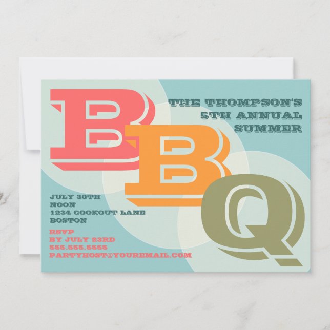 Big Bold BBQ Invitation (Front)