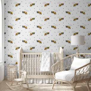 Big Bold Bee Pattern Wallpaper