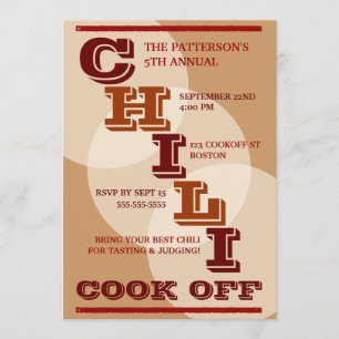Big Bold Chilli Cook Off Party Invitation