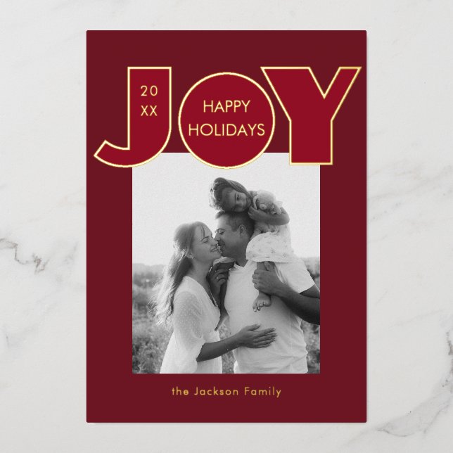 Big Bold Christmas Joy Foil Holiday Card (Front)