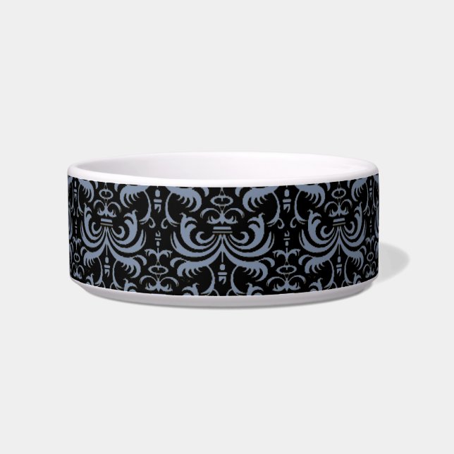 Big Bold Damask (Smokey Blue) Bowl (Right)