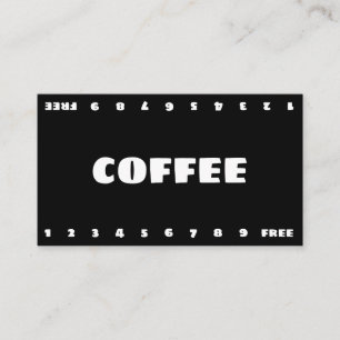 Big Bold Double Number Loyalty Coffee Punch-Card Card