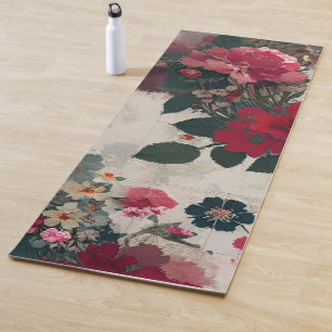 Big Bold Floral In Reds And Pinks Yoga Mat