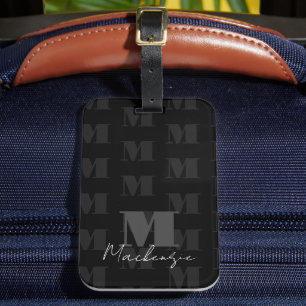 Big Bold Font Monogram Luggage Tag