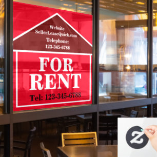 BIG BOLD FOR RENT Custom Real Estate  Window Cling