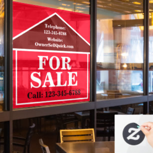 BIG BOLD FOR SALE Advertisement Real Estate  Window Cling