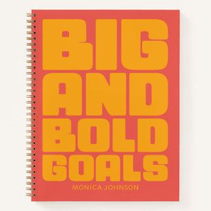 Big Bold Goals Vibrant Yellow Orange Personalised Notebook