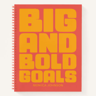 Big Bold Goals Vibrant Yellow Orange Personalized Notebook