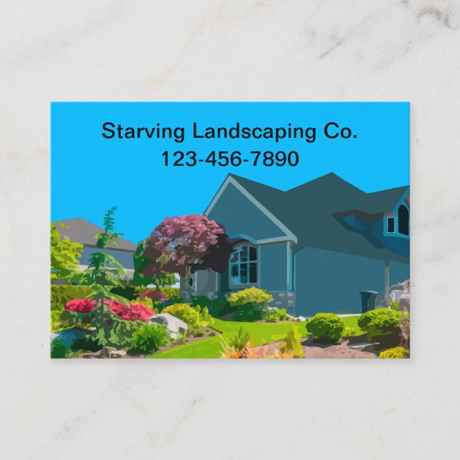 Big Bold Landscaping Service Business Cards (Front)
