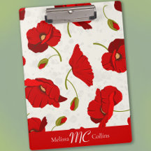 Big, Bold, Red Poppies Clipboard