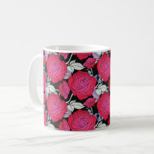 Big Bold Red Roses Flower Background Coffee Mug
