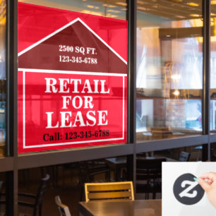 BIG BOLD RETAIL FOR LEASE Signage Real Estate Window Cling
