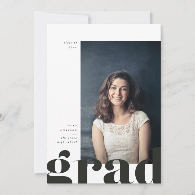 Big Bold Type Graduation Announcement (Front)