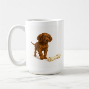 Big Bone, Bigger Feelings – Irish Setter Puppy Coffee Mug