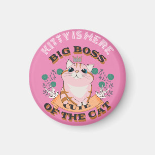 BIG BOSS CUTE CAT CUSTOMIZE PERSONALIZED NAME MAGNET