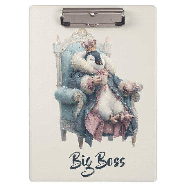 Big Boss Winter Penguin Design Clipboard (Front)