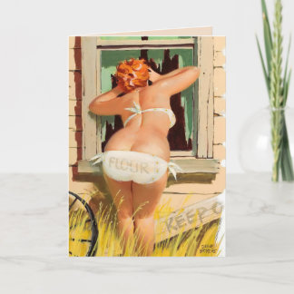 BIG BOTTOMED PINUP HILDA HELLO FUNNY CARDS