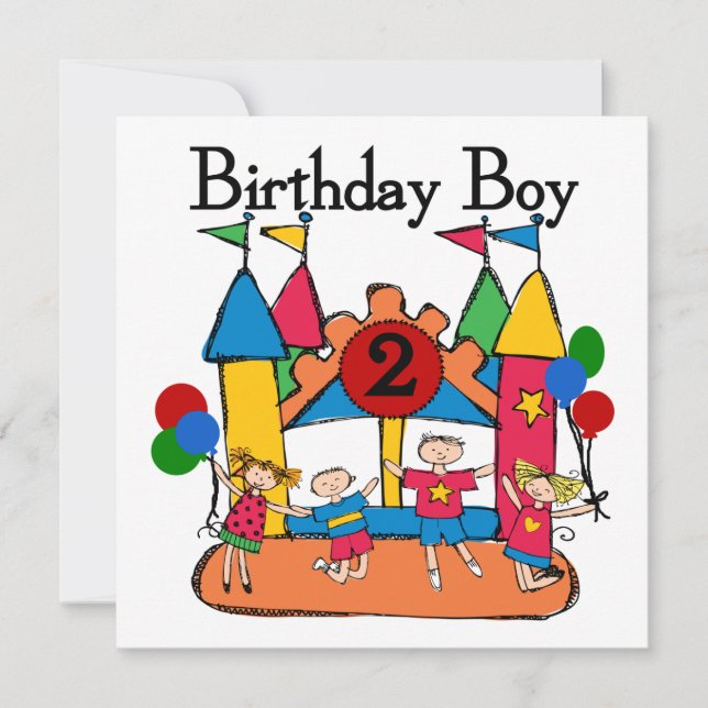 Big Bounce Boy 2nd Birthday Tshirts and Gifts Card (Front)