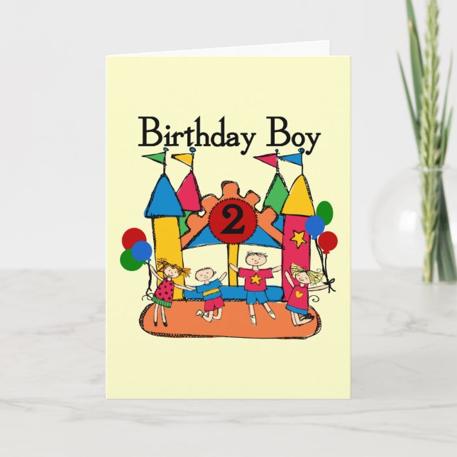 Big Bounce Boy 2nd Birthday Tshirts and Gifts Card (Front)