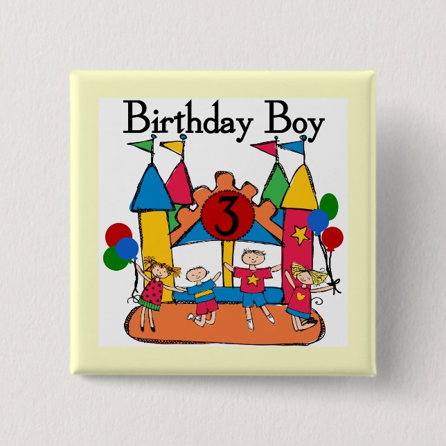 Big Bounce Boy 3rd Birthday T shirts and Gifts 15 Cm Square Badge (Front)