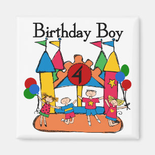 Big Bounce Boy 4th Birthday Tshirts and Gifts Magnet
