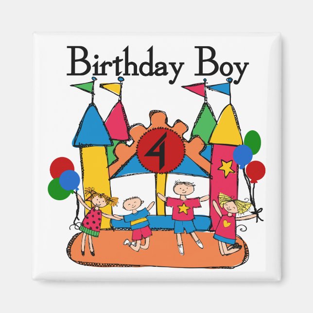 Big Bounce Boy 4th Birthday Tshirts and Gifts Magnet (Front)